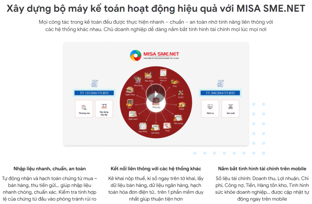 Phần mềm kế toán MISA tiện lợi dễ dùng