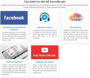 Các kênh tư vấn hỗ trợ miễn phí phần mềm MISA